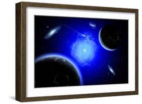 A Young Star System Located in Our Milky Way Galaxy-null-Framed Art Print