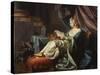 A Young Sultan Reading a Letter-Louis Michel Van Loo-Stretched Canvas