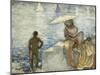 A Young Swimmer with a Parasol; La Jeune Baigneuse Au Parasol, C. 1925-1930-Henri Lebasque-Mounted Giclee Print