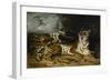 A Young Tiger Playing with Its Mother, 1830-Eugene Delacroix-Framed Giclee Print