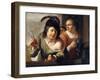 A Young Toper and a Serving Maid Drinking on a Balcony-Jan Gerritsz. van Bronckhorst-Framed Giclee Print