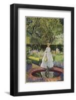 A Young Victorian Woman in an Idyllic Garden-null-Framed Photographic Print