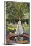 A Young Victorian Woman in an Idyllic Garden-null-Mounted Photographic Print