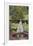 A Young Victorian Woman in an Idyllic Garden-null-Framed Photographic Print