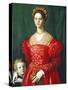 A Young Woman and Her Little Boy, C.1540-Agnolo Bronzino-Stretched Canvas