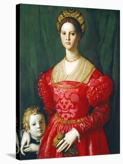 A Young Woman and Her Little Boy, C.1540-Agnolo Bronzino-Stretched Canvas