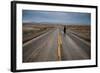 A Young Woman Approaching the Rocky Mountain Front, Teton County, Montana-Steven Gnam-Framed Photographic Print