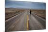 A Young Woman Approaching the Rocky Mountain Front, Teton County, Montana-Steven Gnam-Mounted Photographic Print