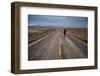 A Young Woman Approaching the Rocky Mountain Front, Teton County, Montana-Steven Gnam-Framed Photographic Print