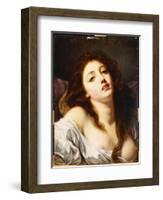 A Young Woman, Bust Length-Jean-Baptiste Greuze-Framed Giclee Print