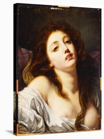 A Young Woman, Bust Length-Jean-Baptiste Greuze-Stretched Canvas