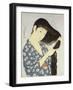A Young Woman Combing Her Hair-Ioki Bunsai-Framed Giclee Print