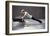 A Young Woman Does a Pushup on a Park Bench in San Francisco, California in Workout Apparel-Carlo Acenas-Framed Photographic Print