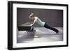 A Young Woman Does a Pushup on a Park Bench in San Francisco, California in Workout Apparel-Carlo Acenas-Framed Photographic Print