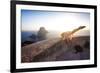 A Young Woman Does an Acrobatic Yoga Pose at the Torre Des Savinar Lookout Tower in Sw Ibiza-Day's Edge Productions-Framed Photographic Print