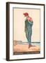 A Young Woman Draped in a Towel on a Beach-null-Framed Giclee Print