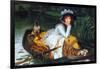 A Young Woman in a Boat-James Tissot-Framed Art Print