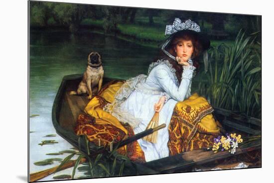 A Young Woman In a Boat-James Tissot-Mounted Premium Giclee Print