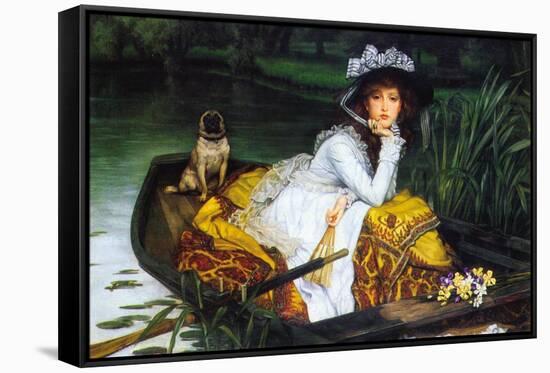 A Young Woman In a Boat-James Tissot-Framed Stretched Canvas