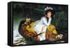 A Young Woman In a Boat-James Tissot-Framed Stretched Canvas