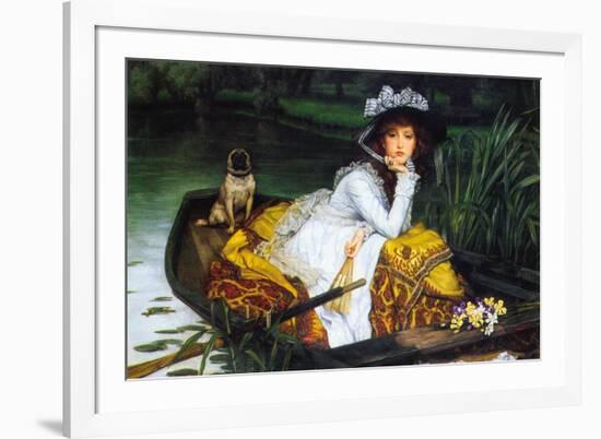 A Young Woman In a Boat-James Tissot-Framed Art Print