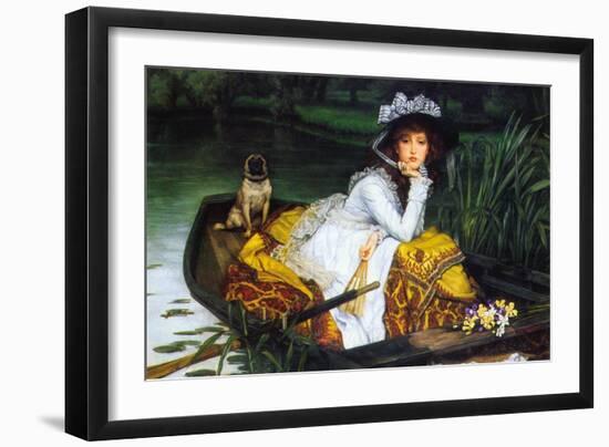 A Young Woman In a Boat-James Tissot-Framed Premium Giclee Print