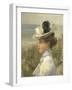 A Young Woman Looking Out over the Sea-Isaac Israels-Framed Art Print