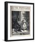 A Young Woman, Looking Sick, Sitting on a Couch, in a Richly Decorated Living Room, She Has a Shy A-Alphonse Marie Mucha-Framed Giclee Print