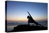 A Young Woman Performs Yoga at Blacks Beach in San Diego, California-Brett Holman-Stretched Canvas