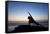 A Young Woman Performs Yoga at Blacks Beach in San Diego, California-Brett Holman-Framed Stretched Canvas