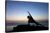 A Young Woman Performs Yoga at Blacks Beach in San Diego, California-Brett Holman-Stretched Canvas