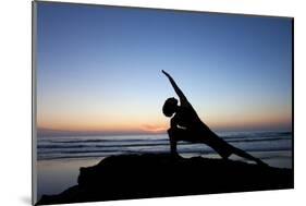 A Young Woman Performs Yoga at Blacks Beach in San Diego, California-Brett Holman-Mounted Photographic Print