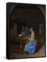 A Young Woman Playing a Harpsichord, C. 1660-Jan Havicksz Steen-Framed Stretched Canvas