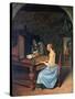 A Young Woman Playing a Harpsichord, C1659-Jan Steen-Stretched Canvas