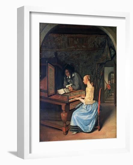A Young Woman Playing a Harpsichord, C1659-Jan Steen-Framed Giclee Print