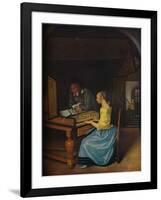 'A Young Woman playing a Harpsichord to a Young Man', 1659-Jan Steen-Framed Giclee Print