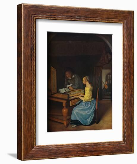 'A Young Woman playing a Harpsichord to a Young Man', 1659-Jan Steen-Framed Giclee Print