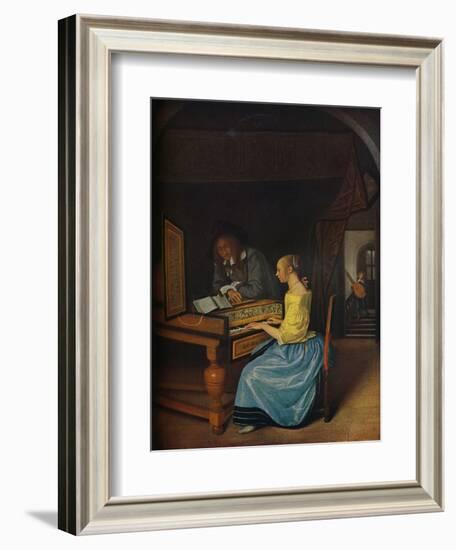 'A Young Woman playing a Harpsichord to a Young Man', 1659-Jan Steen-Framed Giclee Print