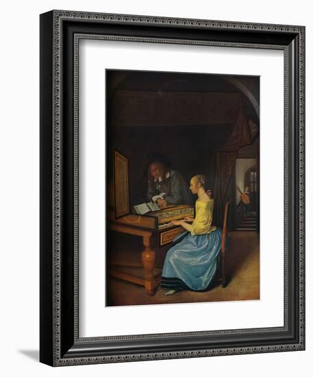 'A Young Woman playing a Harpsichord to a Young Man', 1659-Jan Steen-Framed Giclee Print