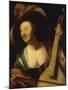 A Young Woman Playing the Viol-Gerrit Honthorst-Mounted Giclee Print