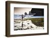 A Young Woman Practices Yoga at Low Tide During a Hazy Sunset at Siung Beach-Dan Holz-Framed Photographic Print