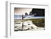 A Young Woman Practices Yoga at Low Tide During a Hazy Sunset at Siung Beach-Dan Holz-Framed Photographic Print