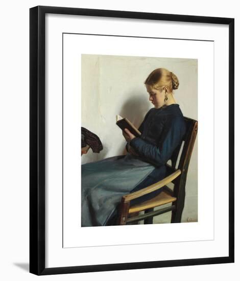 A Young Woman Reading-Michael Ancher-Framed Premium Giclee Print
