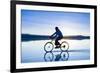 A Young Woman Rides Her Mountain Bike on the Flooded Salt Pan of the Salar De Uyuni in Sw Bolivia-Sergio Ballivian-Framed Photographic Print