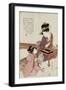 A Young Woman Seated at a Desk Writing, a Girl with a Book Looks On-Kitagawa Utamaro-Framed Giclee Print