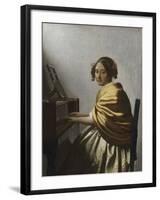 A Young Woman Seated at a Virginal, C. 1670-Johannes Vermeer-Framed Giclee Print