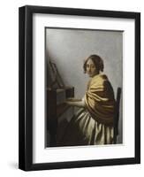 A Young Woman Seated at a Virginal, C. 1670-Johannes Vermeer-Framed Giclee Print