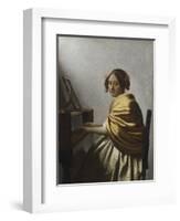 A Young Woman Seated at a Virginal, C. 1670-Johannes Vermeer-Framed Giclee Print