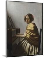 A Young Woman Seated at a Virginal, C. 1670-Johannes Vermeer-Mounted Giclee Print