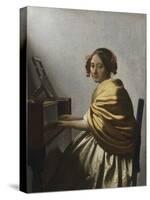 A Young Woman Seated at a Virginal, C. 1670-Johannes Vermeer-Stretched Canvas